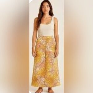 TAHARI Linen cropped wide leg pants size women’s small